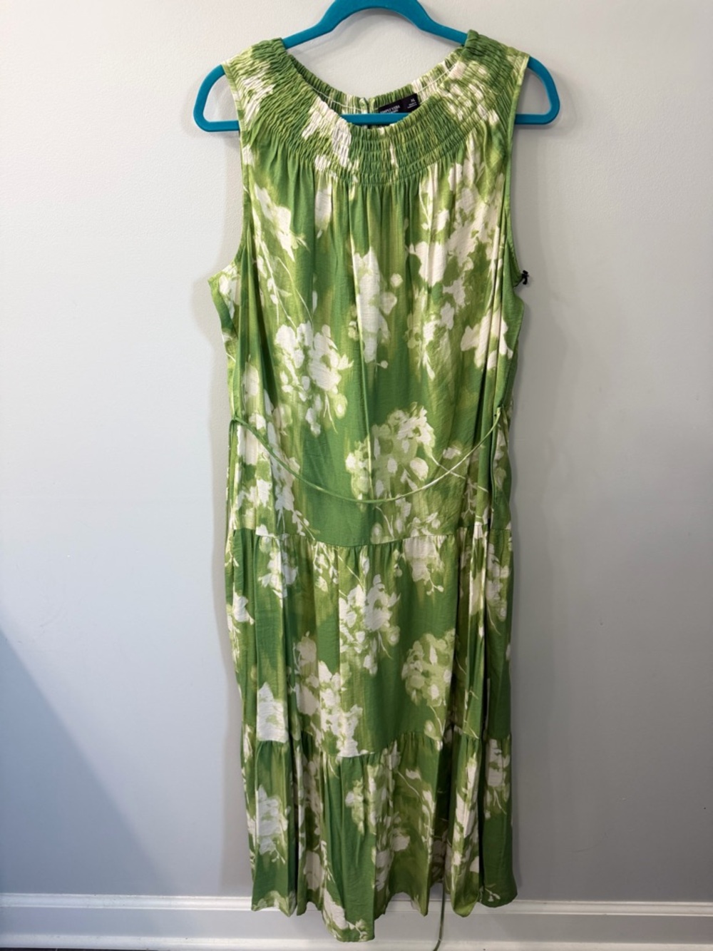 Simply Vera Vera Wang Green Floral Tiered Sleeveless Maxi Dress Size XL - Picture 5 of 12